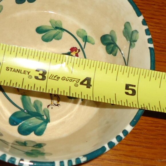 Vintage Hand painted 4 Bowls & wicker basket holders 5” Rooster Flower Japan - Picture 3 of 12